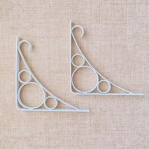 Brackets Shelf Hanging Wall White Iron